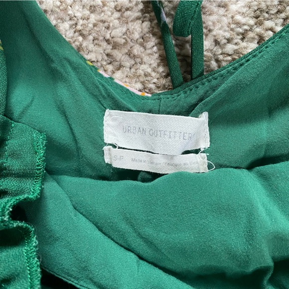 Urban Outfitters April Tie-Back Midi Slip Dress, Small, Green Floral EUC - Picture 7 of 12